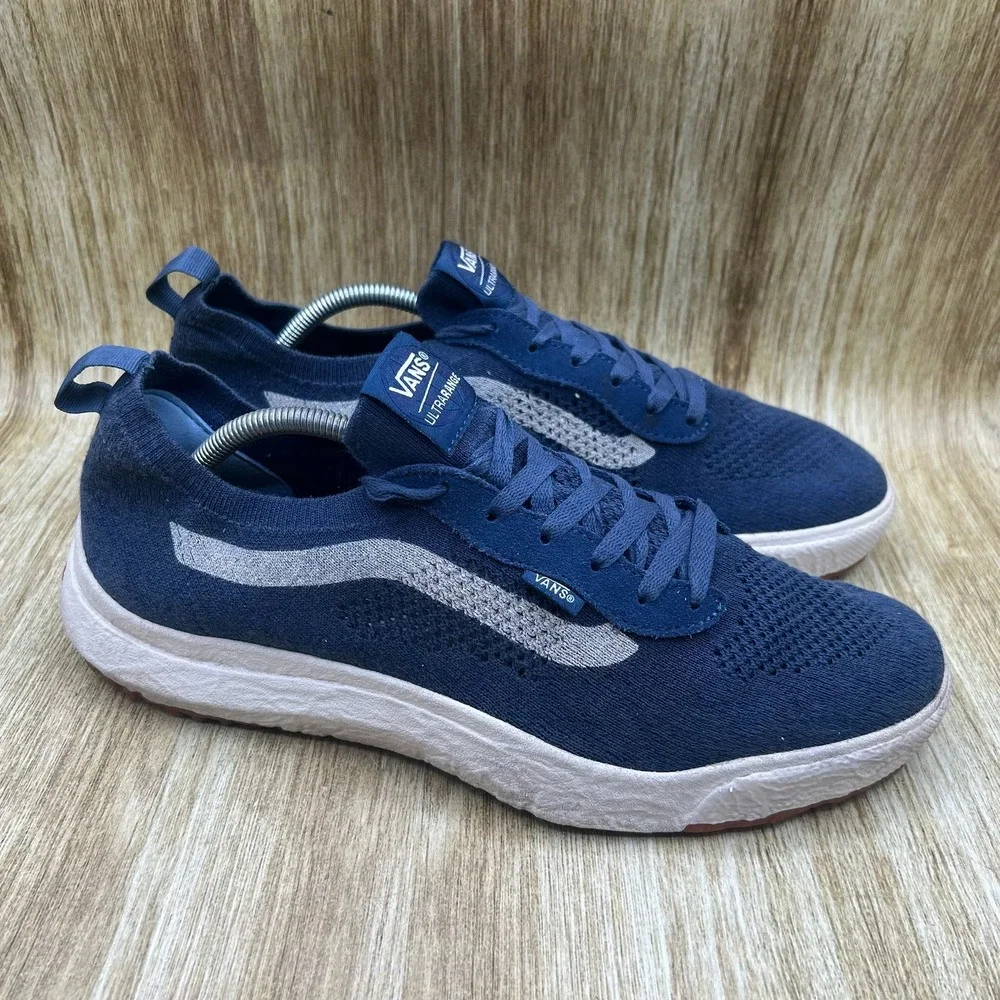 Vans UltraRange VR3 Men's Size 11.5 Navy Blue Grey Knit Sustainable Sneakers